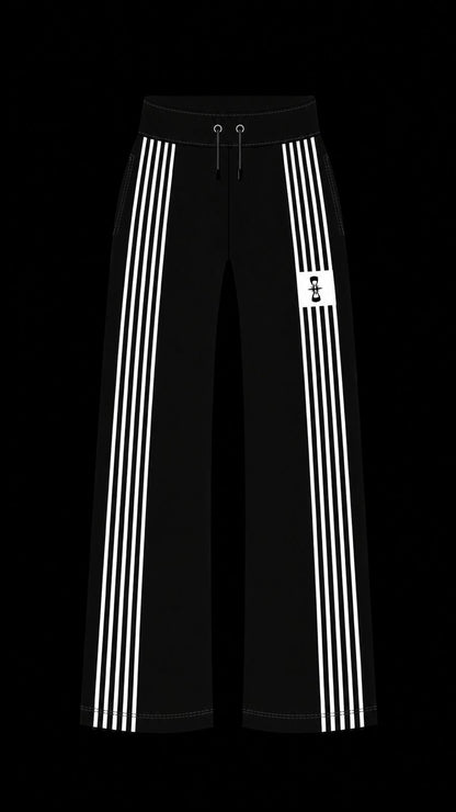 BLACK STRIPED SWEATPANTS