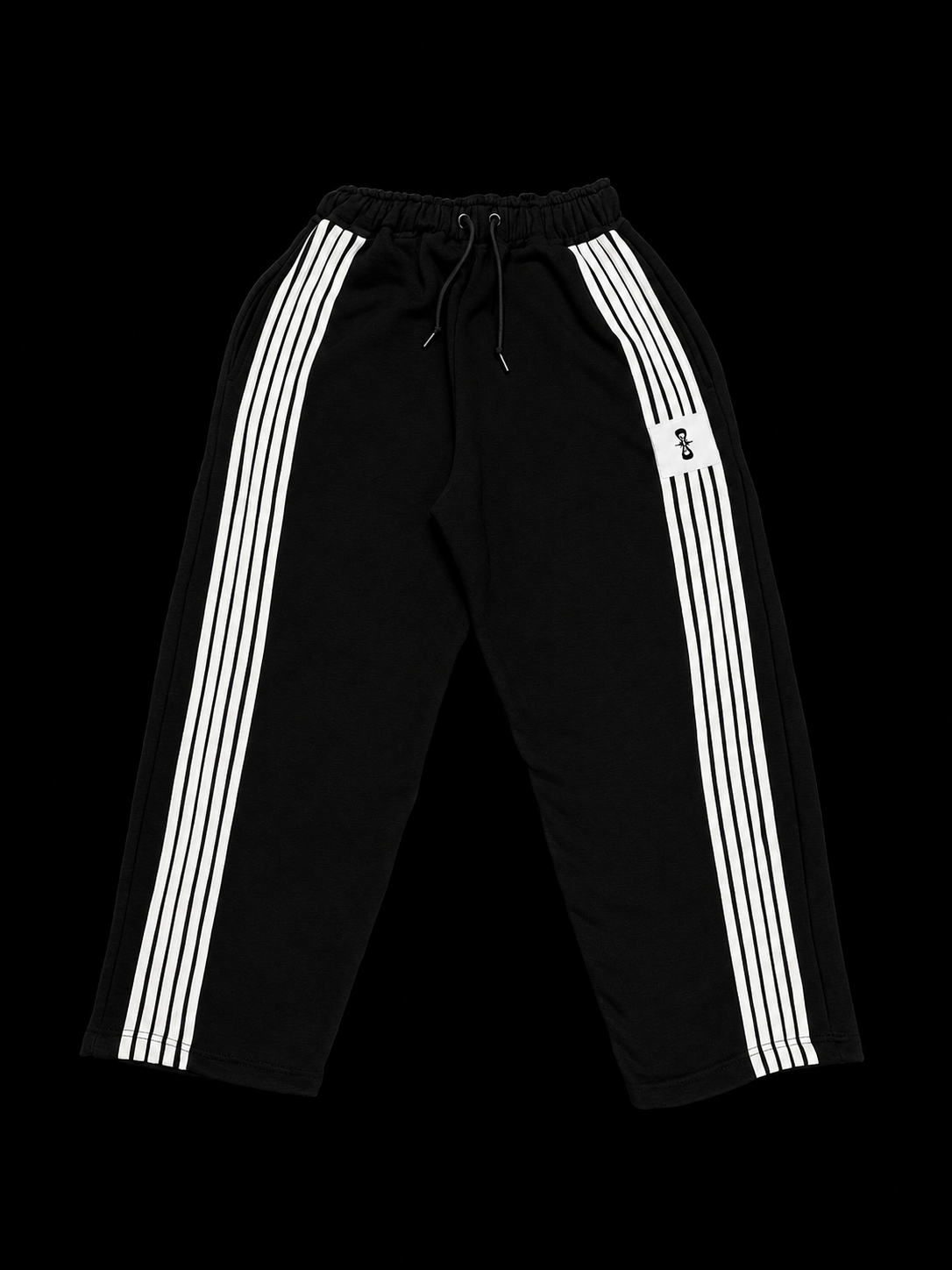 BLACK STRIPED SWEATPANTS