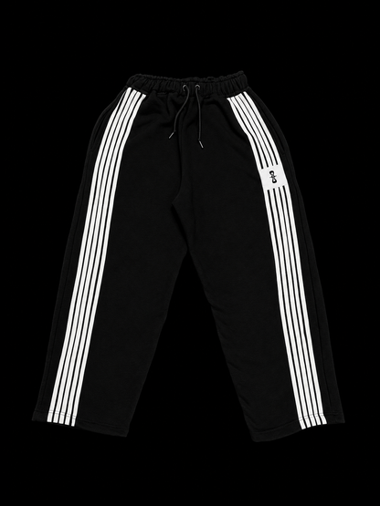 BLACK STRIPED SWEATPANTS
