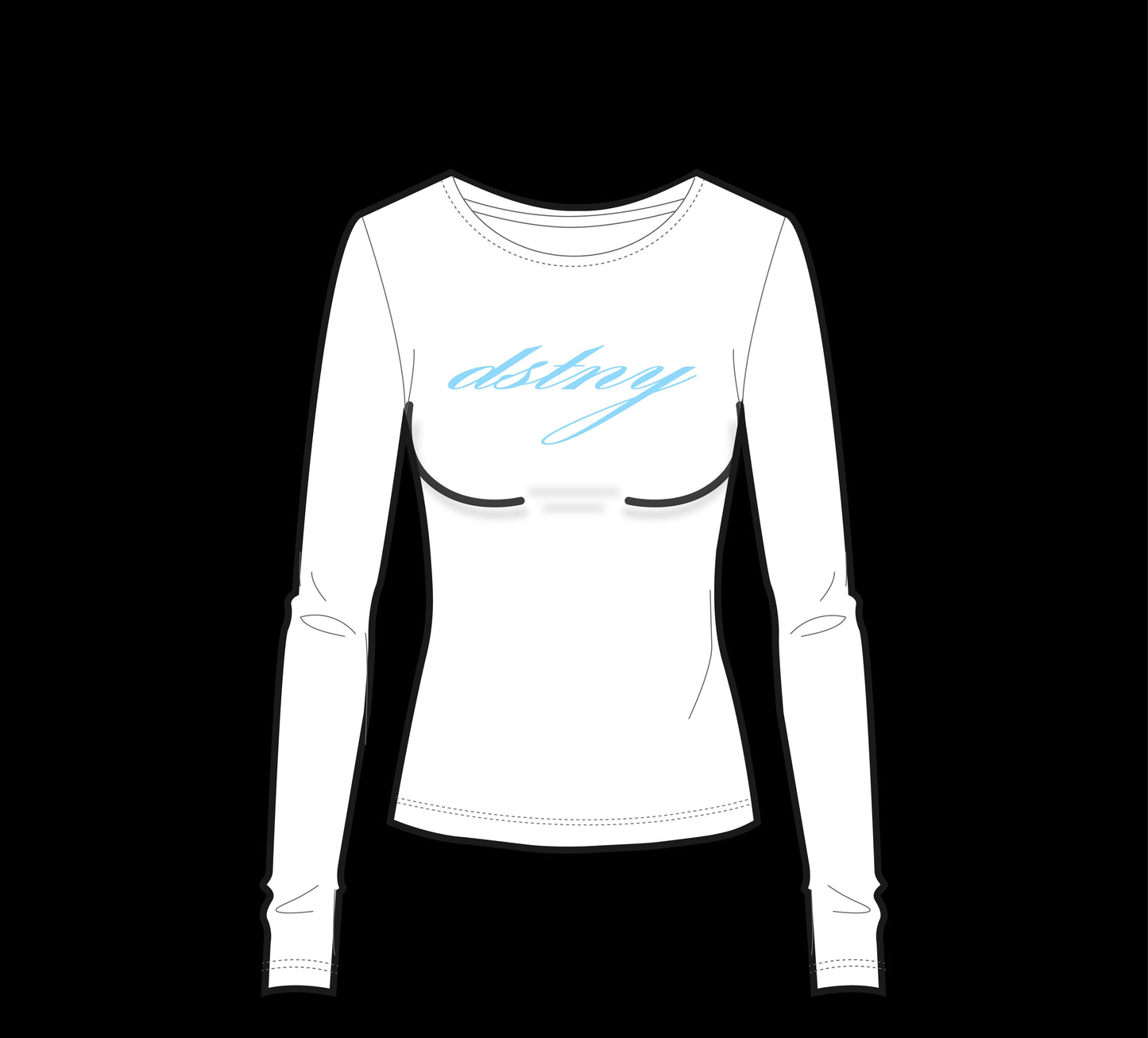 WHITE DSTNY FITTED TOP