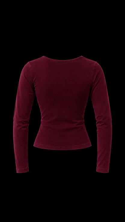 MAROON WIDE NECK TOP